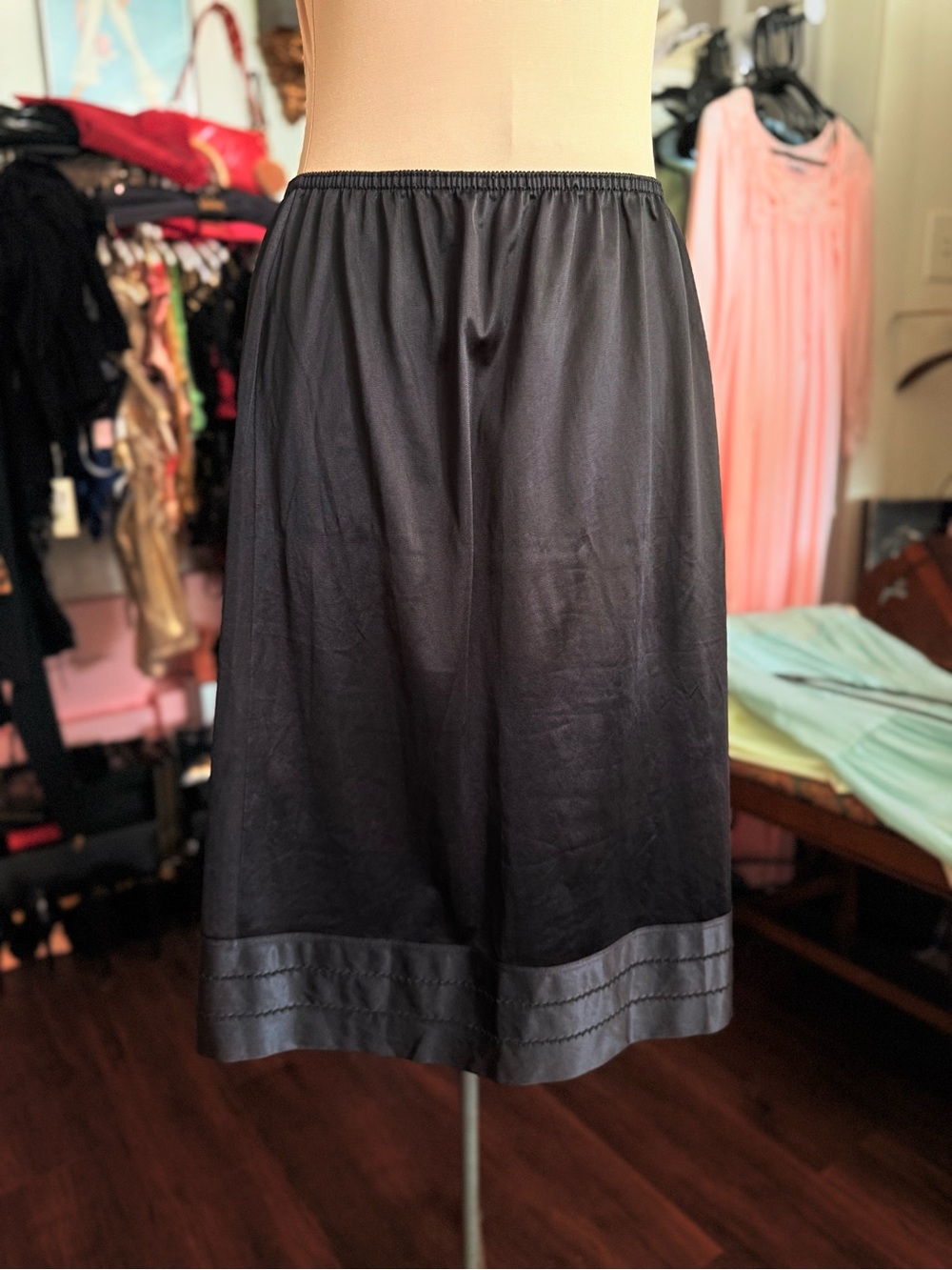 Vintage Black Half Slip Skirt Plus Size Vintage